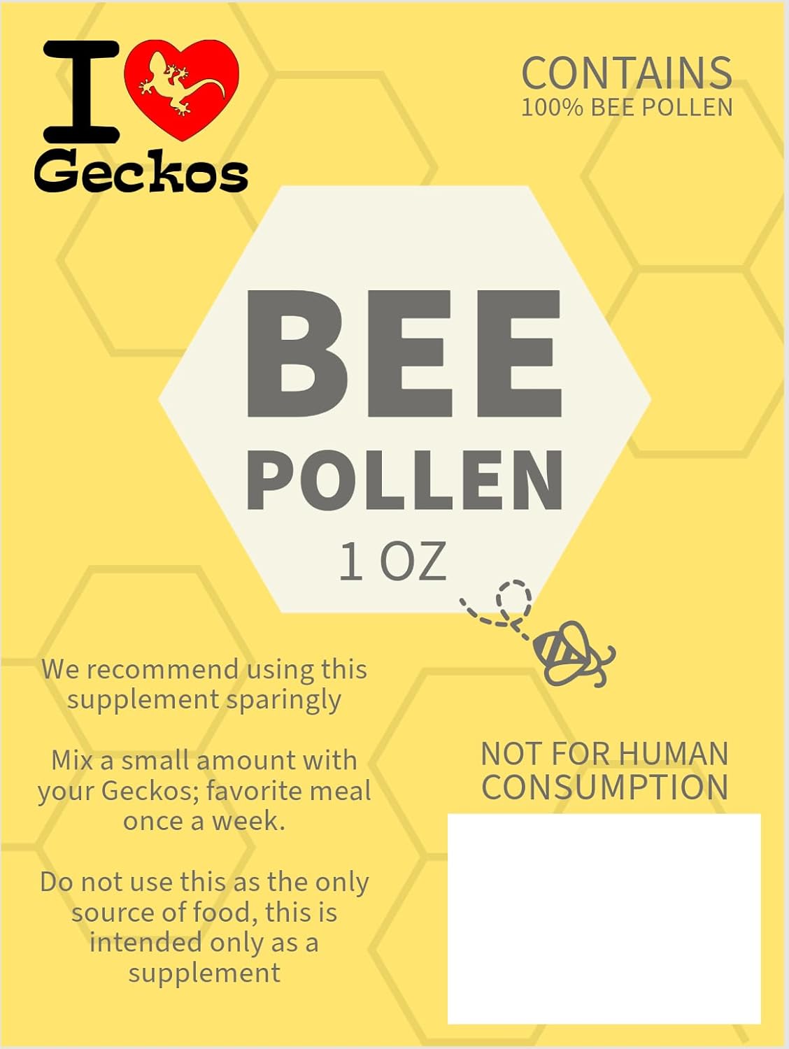 I Heart Geckos Bee Pollen Reptile Supplement – Powder (1oz)