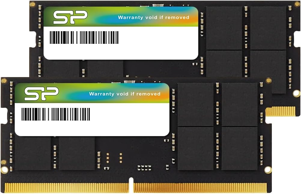 Silicon Power DDR5 32GB Kit (2 x 16GB) 5600MHz (PC5-44800) CL46 1.1V SODIMM Non-ECC Laptop RAM Computer Memory SP032GBSVU560F22