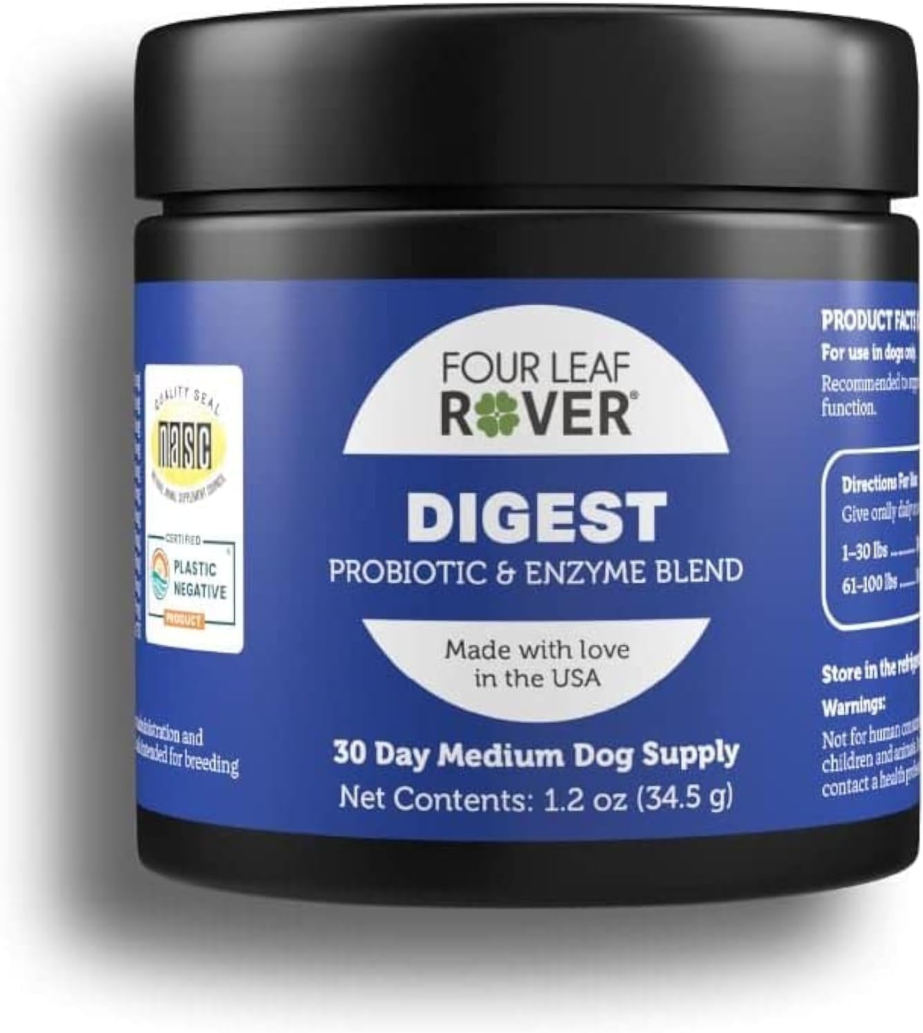 Digest – Digestive Enzymes with Probiotics for Dogs – 15 to 45 Day Supply, Depending on Dog’s Weight – Daily Gut and Immune Support – Vet Formulated – Easy to Mix