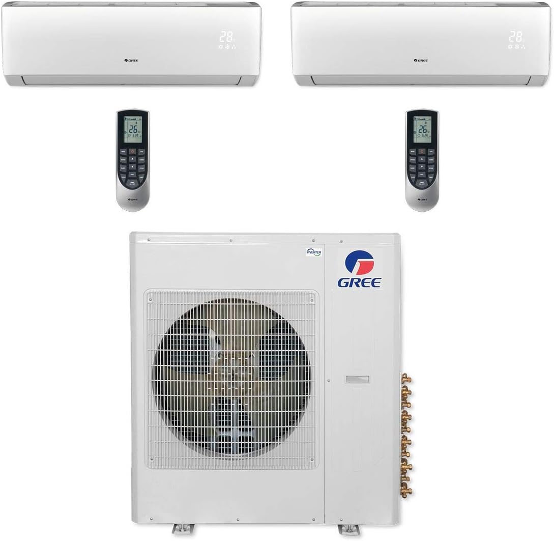 Gree 42,000 BTU Multi21+ Dual-Zone Wall Mount Mini Split Air Conditioner Heat Pump 208/230V SEER 21 (9-9)