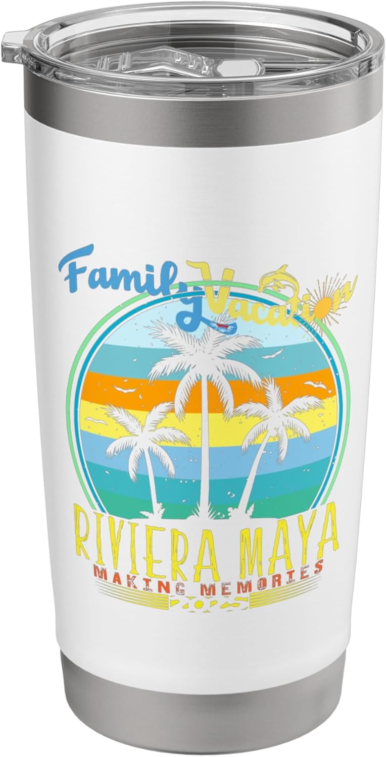 Family Riviera Maya Vacation 2025 Family Trip Friends Group Stainless Steel Insulated Tumbler