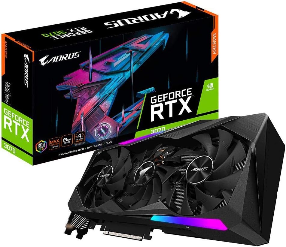 GIGABYTE AORUS GeForce RTX 3070 Master 8G Graphics Card, 3X WINDFORCE Fans, 8GB 256-bit GDDR6, GV-N3070AORUS M-8GD Video Card