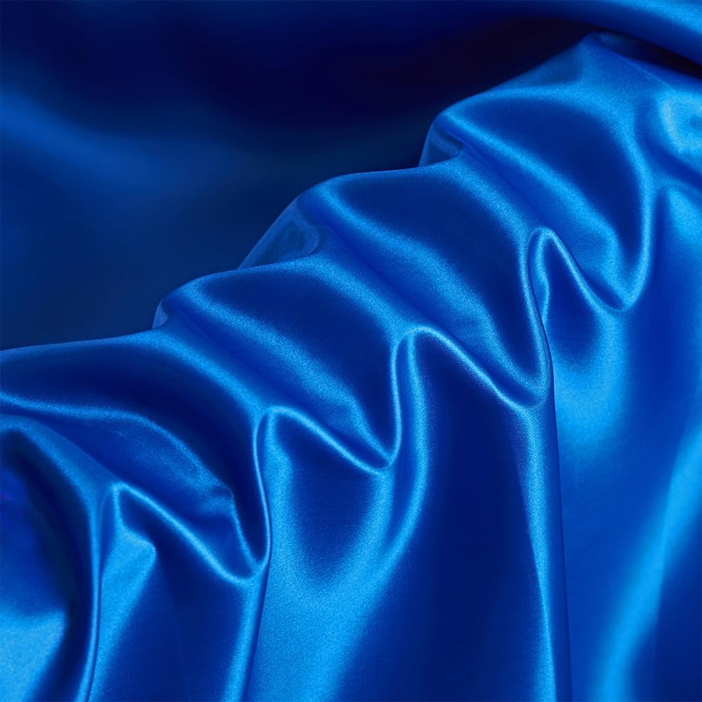 1 Yard 63” Wide Sapphire Blue Satin Fabric Soft and Comfortable Blue Fabric by The Yard Sapphire Satin Material for Wedding, Decoration, Apparel, DIY Crafting, Sewing