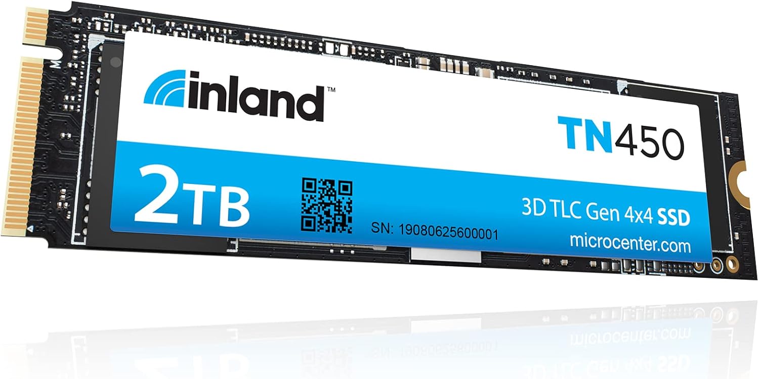 INLAND TN450 2TB NVMe M.2 PCIe Gen4x4 2280 Internal Solid State Drive SSD – Up to 5,000 MB/s, 3D NAND, Storage and Memory for Laptop & PC Desktop