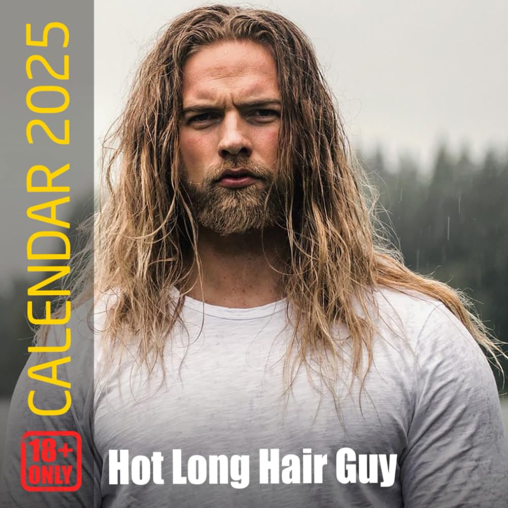 Hot Long Hair Guy Calendar 2025: A Yearly Planner Highlighting Attractive Men with Long Hair