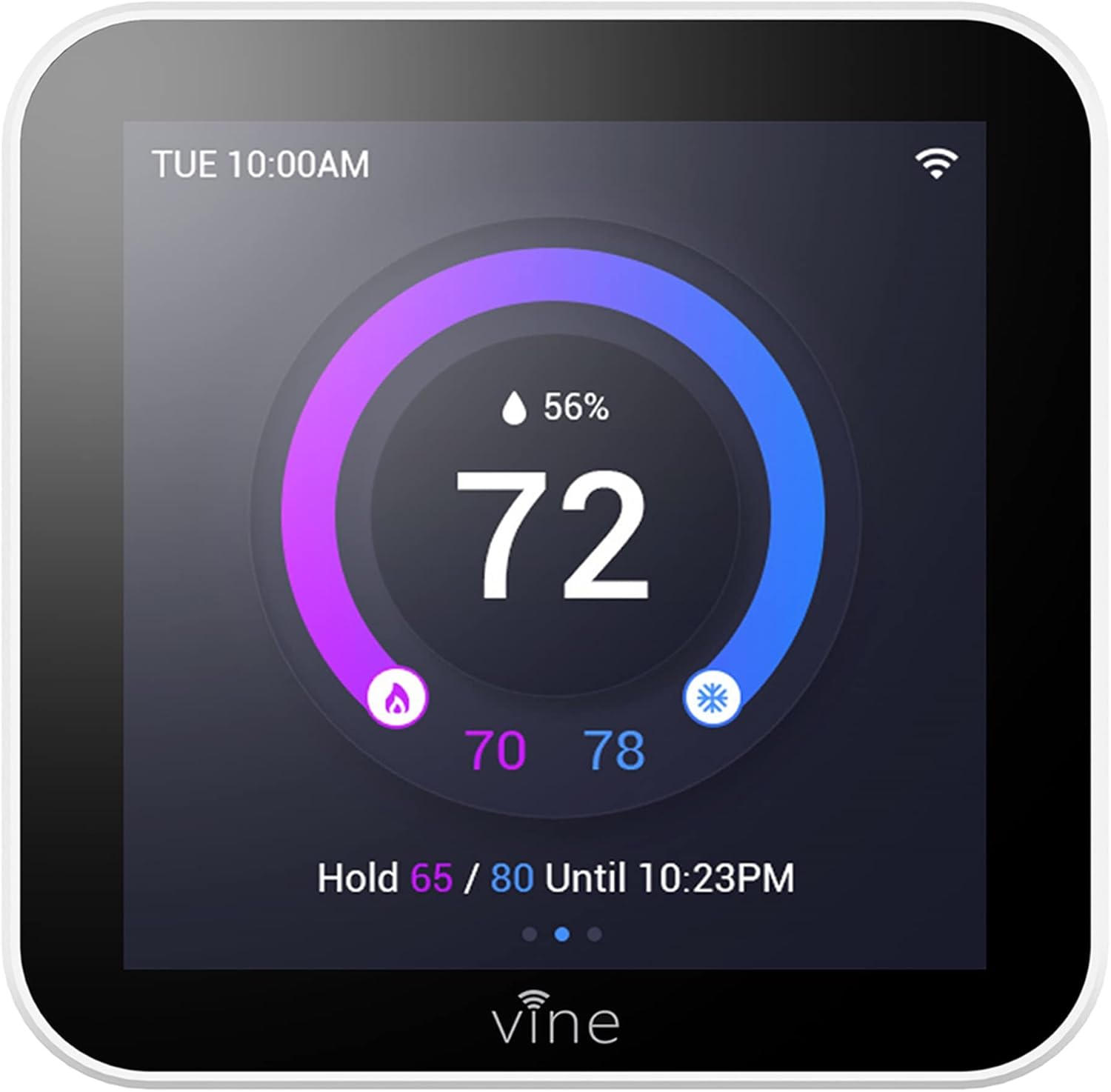 Vine 4 Inches Full Touch Screen TJ-560 Programmable Smart Wi-Fi Thermostat for Home with App Control, Energy Saving, Easy Installation, Compatible with Alexa and Google Assistant, White