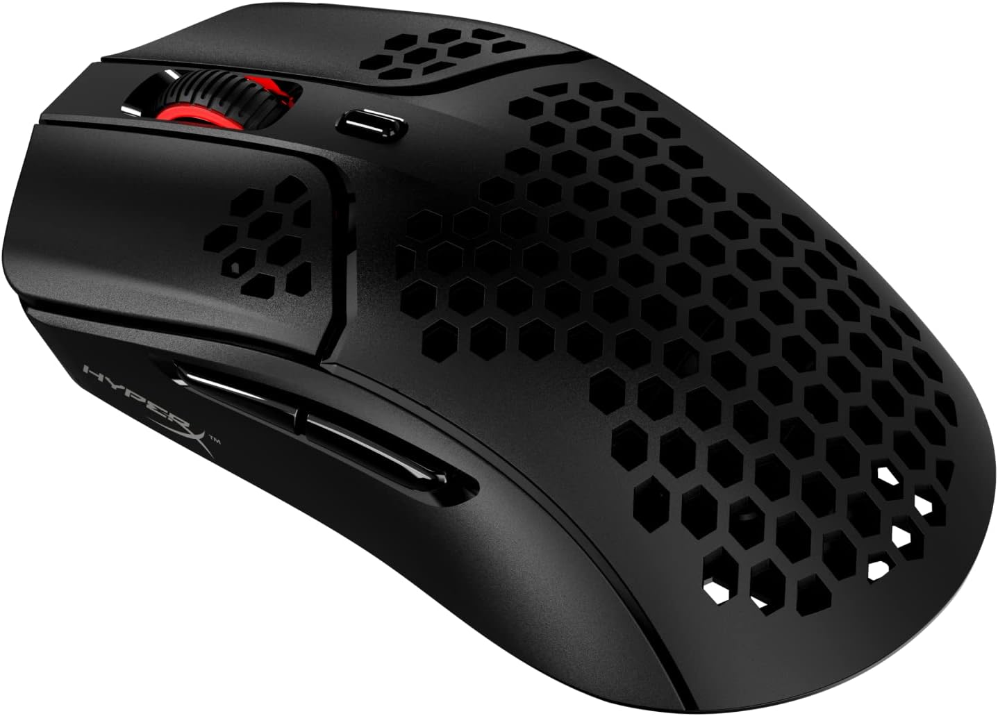 HyperX Pulsefire Haste – Wireless Gaming Mouse – Ultra Lightweight, 61g, 100 Hour Battery Life, 2.4Ghz Wireless, Honeycomb Shell, Hex Design, Up to 16000 DPI, 6 Programmable Buttons – Black, 4P5D7AA