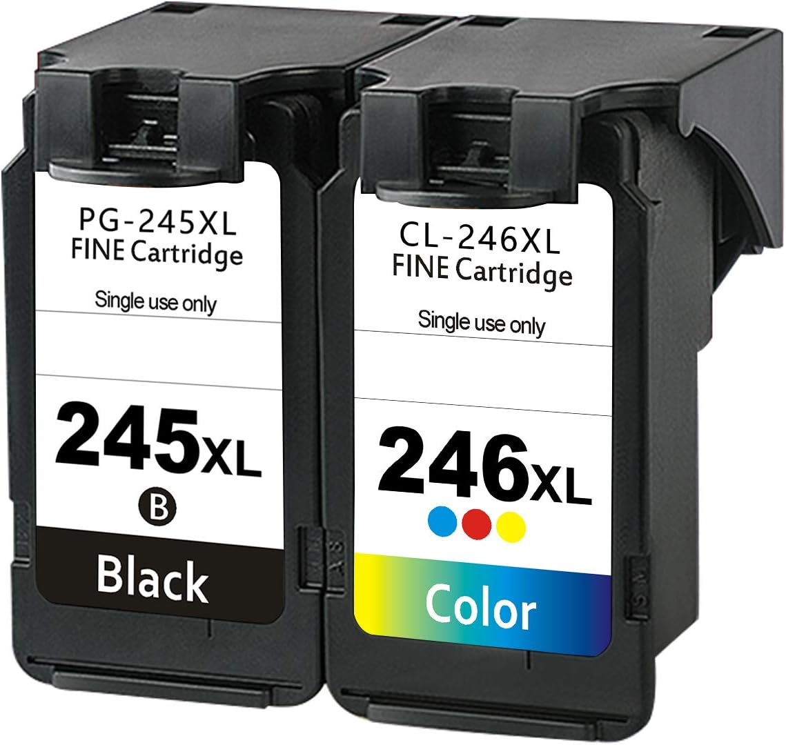 Remanufactured Ink Cartridge Replacement for Canon PG-245XL CL-246XL PG-243XL CL-244XL for Pixma MX492 MX490 MG2420 MG2520 MG2522 MG2920 MG2922 MG3022 MG3029 1 Black 1 Tri-Color