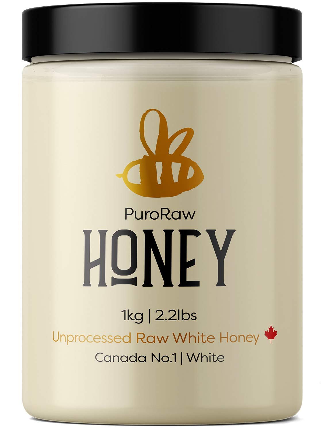 Raw Honey, 2.2 lb. White Honey, Raw Unfiltered Honey, Pure Honey, Natural Honey Raw Unfiltered, White Raw Honey from the Canadian Prairies. Kosher. 2.2 pounds. By PuroRaw.