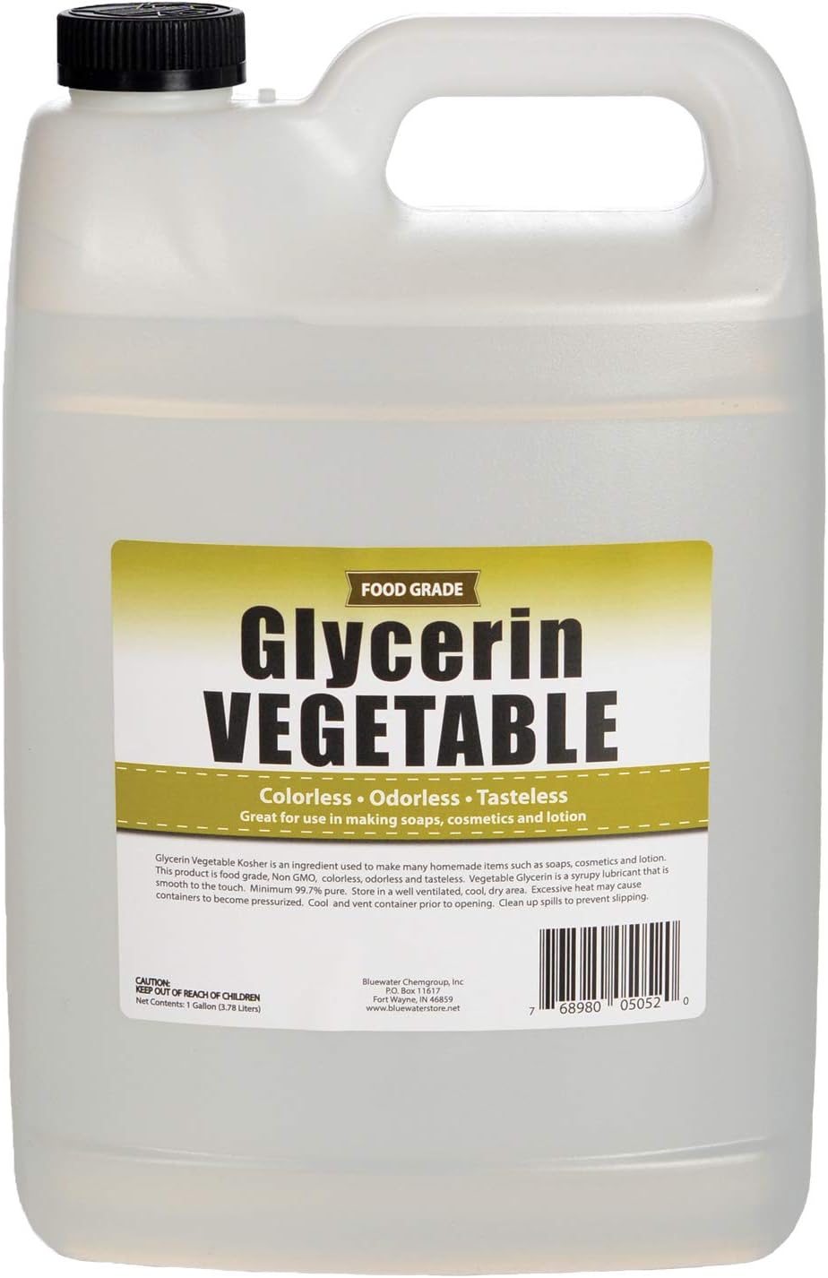 Vegetable Glycerin – 1 Gallon – All Natural, USP Grade – Premium Quality Liquid Glycerin, Excellent Emollient Qualities, Amazing Skin and Hair Benefits, DIY Beauty Products