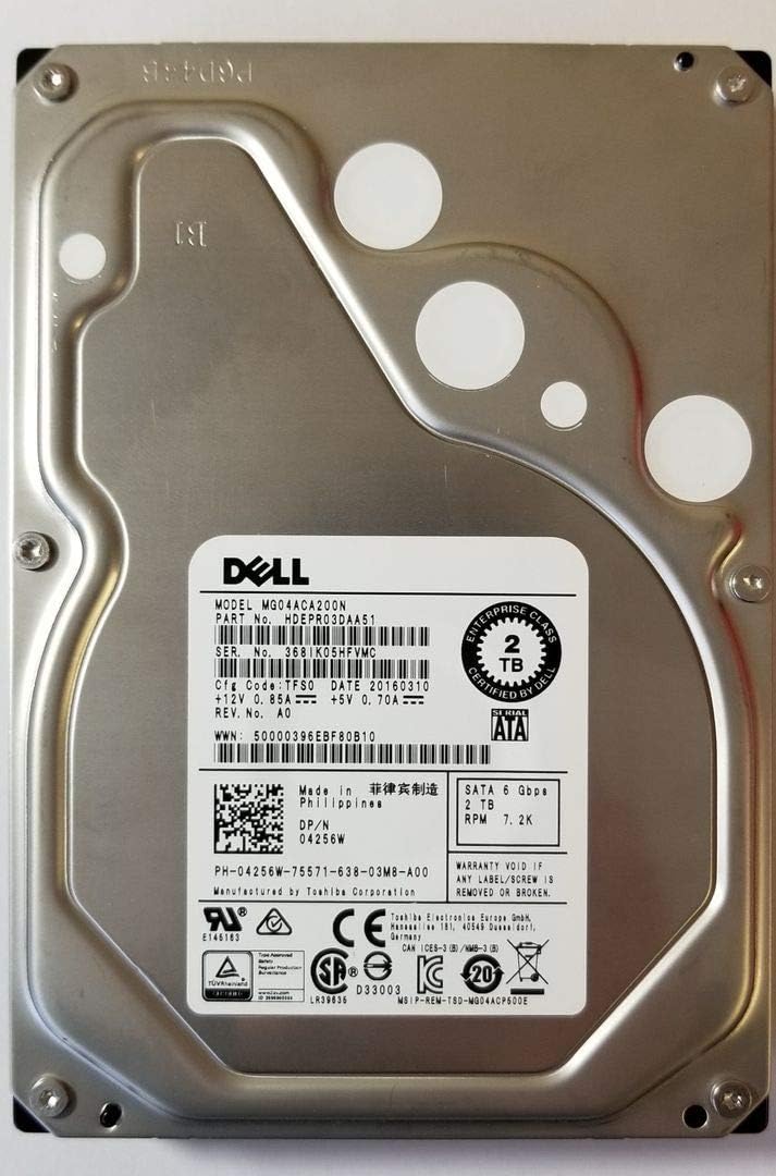 Toshiba 2TB HDD 7.2K RPM 3.5″ 6Gb/s SATA Hard Disk Drive Model: MG04ACA200N DP/N: 4256W