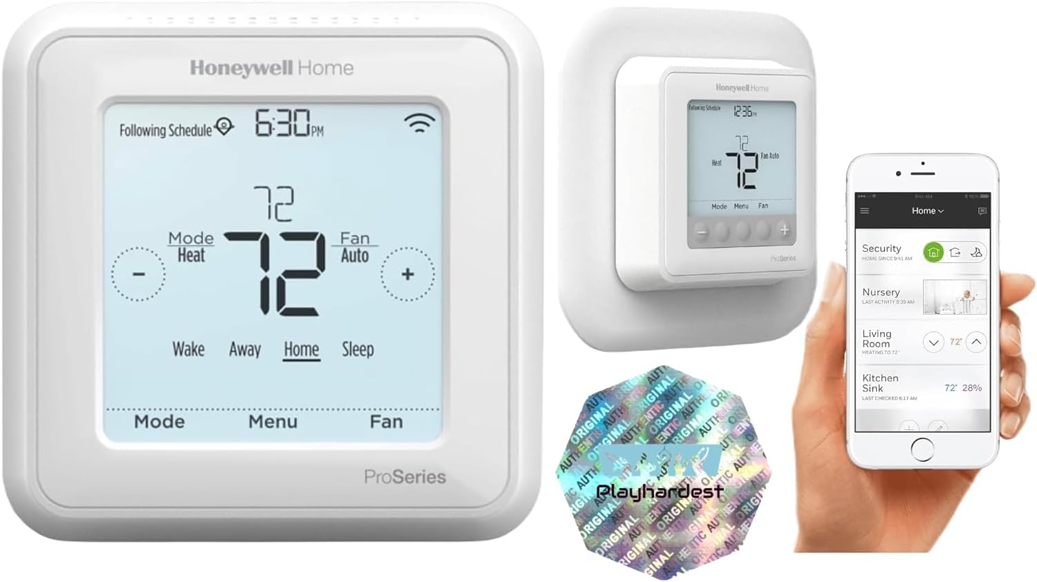 Honeywell TH6220WF2006/U Lyric T6 Pro Wi-Fi Programmable Thermostat with Stages Up to 2 Heat/1 Cool Heat Pump or 2 Heat/2 Cool Conventional with Large Wall Plate & Extended Warranty