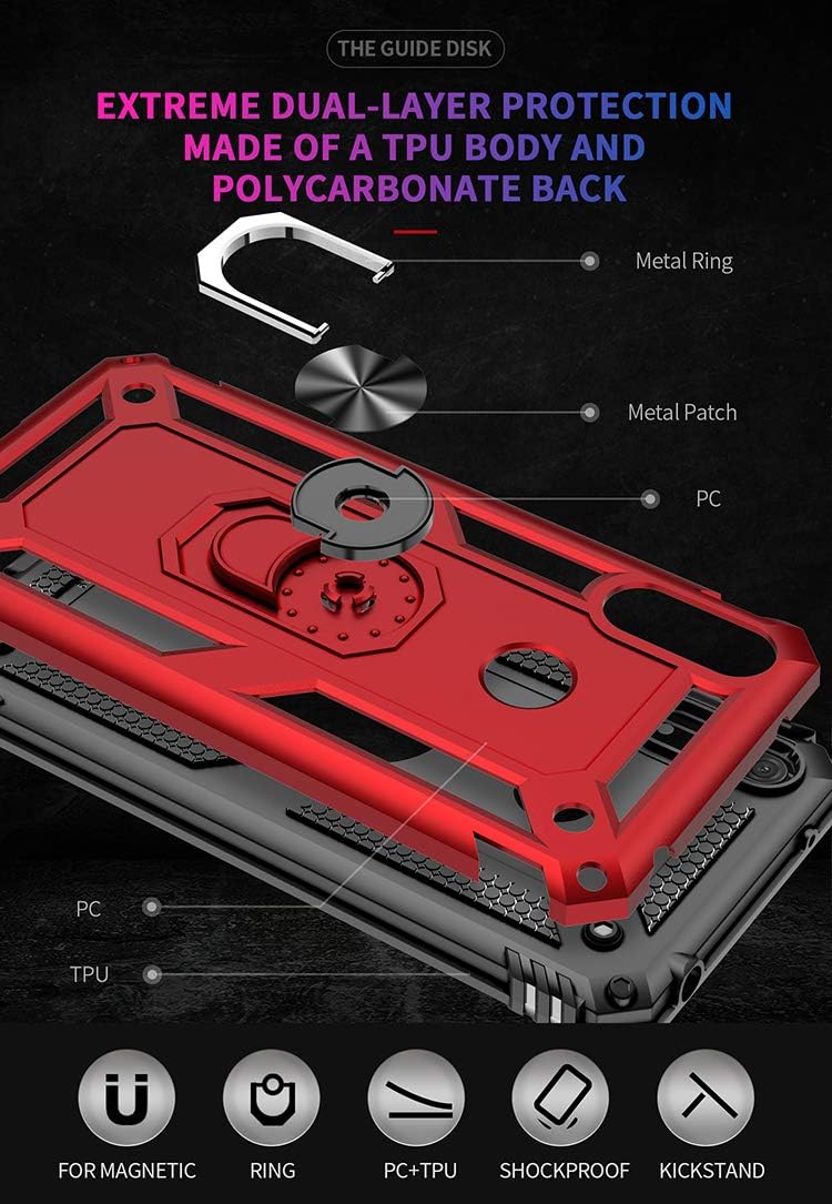 360 Degree Rotating Ring Holder Kickstand Case for Huawei P30 Lite MAR-L01 MAR-L01A MAR-L01M MAR-LX1 MAR-LX1A MAR-LX1M MAR-LX2J MAR-LX3 MAR-LX3A MAR-L21A MAR-L21M MAR-L22 MAR-L23A Case Cover Black