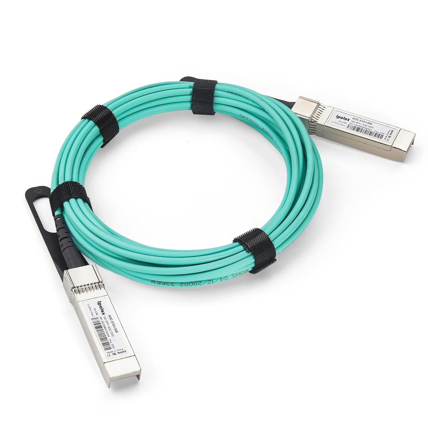 10G SFP+ AOC Cable – 10GBASE Active Optical Cable, OM3 MMF Direct-Attach Fiber Cable with SFP+ connectors, for Cisco SFP-10G-AOC20M, Ubiquiti UniFi, Mikrotik, D-Link, Supermicro, Netgear, 20m(66ft)