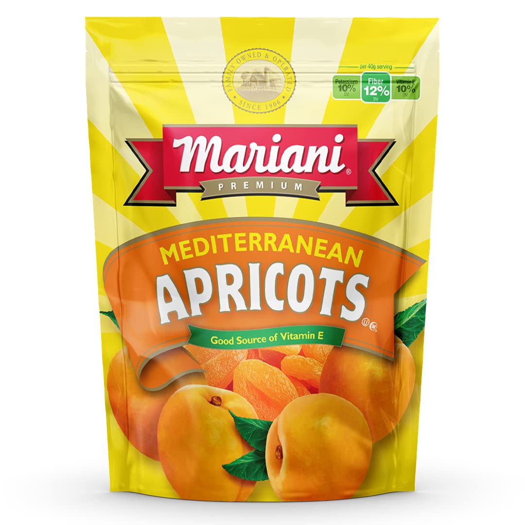 Mariani | Mediterranean Dried Apricots | Healthy Snacks for Kids & Adults | Dried Fruit | Vegan Snacks | Gluten Free Snacks | No Sugar Added, Fat Free, Non GMO | 16 Ounces (Pack of 1)