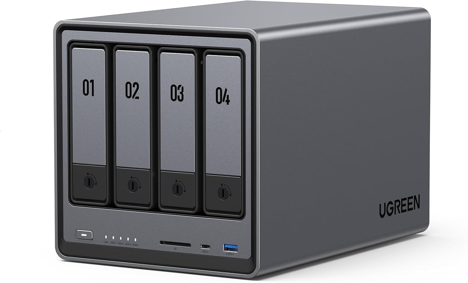 UGREEN NASync DXP4800 4-Bay Desktop NAS, Intel N100 Quad-core CPU, 8GB DDR5 RAM, 32G eMMC, 2 * 2.5GbE, 2 * M.2 NVMe Slots, 4K HDMI, Network Attached Storage (Diskless)