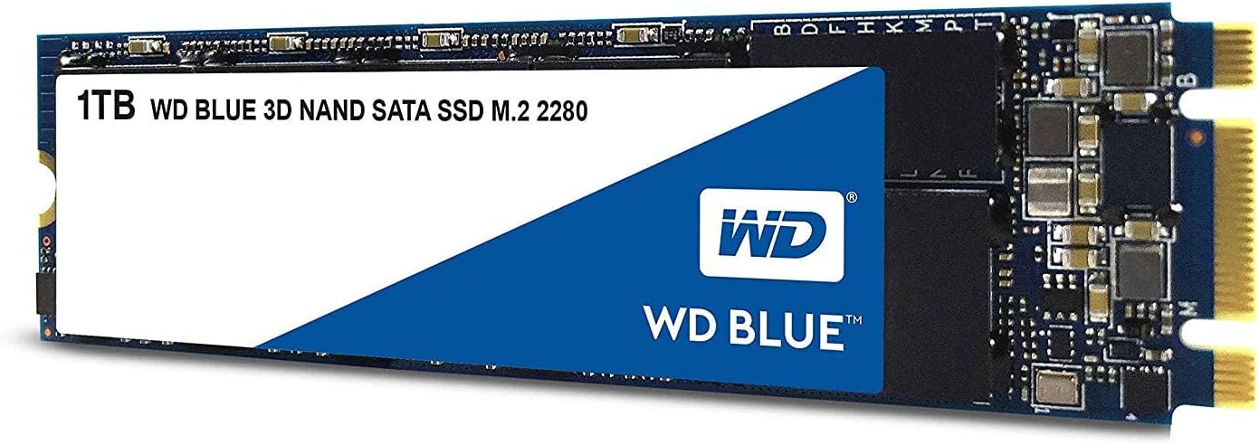 Western Digital 1TB WD Blue 3D NAND Internal PC SSD – SATA III 6 Gb/s, M.2 2280, Up to 560 MB/s – WDS100T2B0B