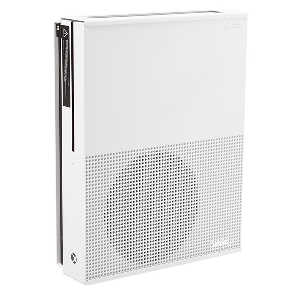 HIDEit Mounts X1S Wall Mount for Xbox One S – Patented in 2019, Made in USA – White Steel Mount for Xbox One S to Safely Store Your Xbox One S on Wall Near or Behind TV