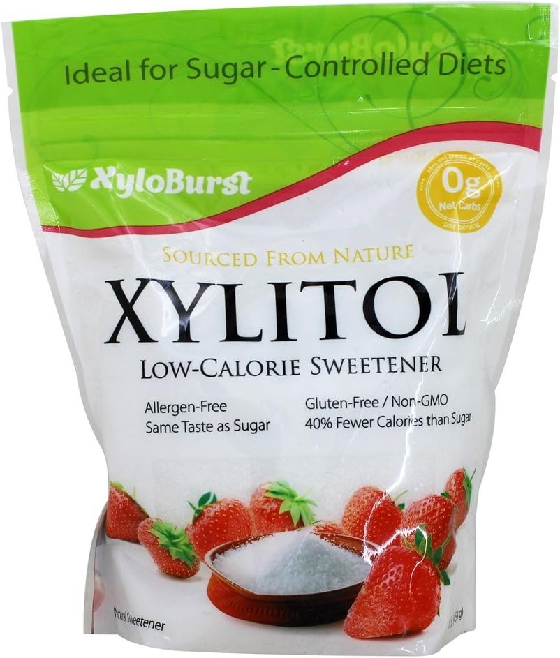 Xyloburst, Sugar-Free, Non-GMO, Gluten-Free Xylitol Low Calorie Sweetener – 1 lb. Ziplock Bag