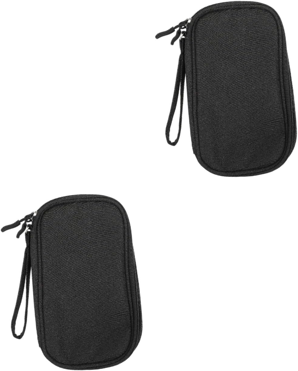 Milisten 2pcs Digital Storage Bag Travel Cable Organizer Cord Organizer Travel dsl Cable Hard Drive Cable Electronics Storage Pouch Data line New Jacquard Fabric Electronic Package