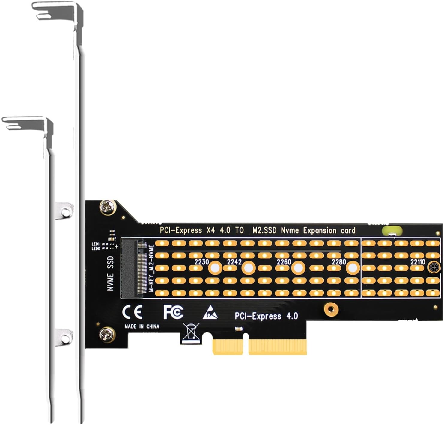 GLOTRENDS 22110 M.2 NVMe to PCIe 4.0 X4 Adapter, PCIe 4.0/3.0 X4 Full Speed Support (PA-22110)