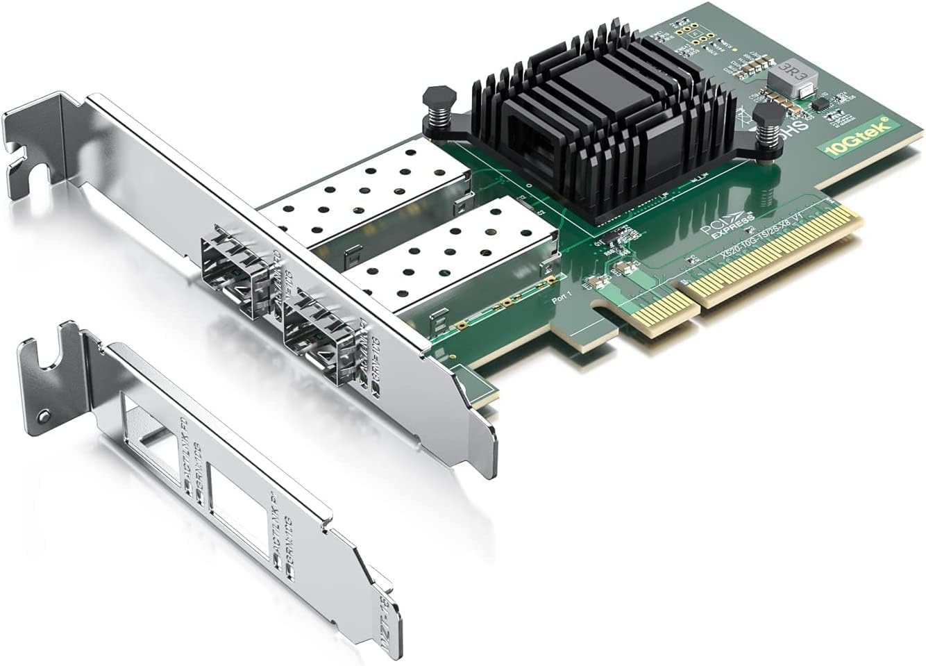 10Gtek 10Gb PCI-E NIC Network Card, Dual SFP+ Port, with Intel 82599ES Controller, PCI Express Ethernet LAN Adapter Support Windows Server/Linux/VMware, Compare to Intel X520-DA2(Intel E10G42BTDA)