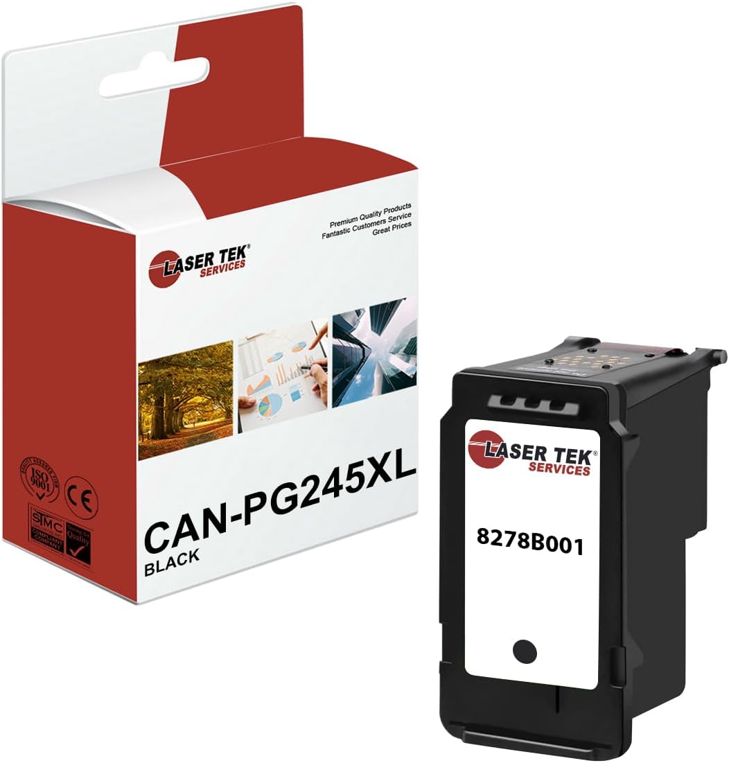 Laser Tek Services Compatible Ink Cartridge Replacement for PG245XL 8278B001 High Yield Works with Canon Pixma iP2820 MG2420 MG2520 MG2920, MX492 Printers (Black, 1 Pack)- 300 Pages