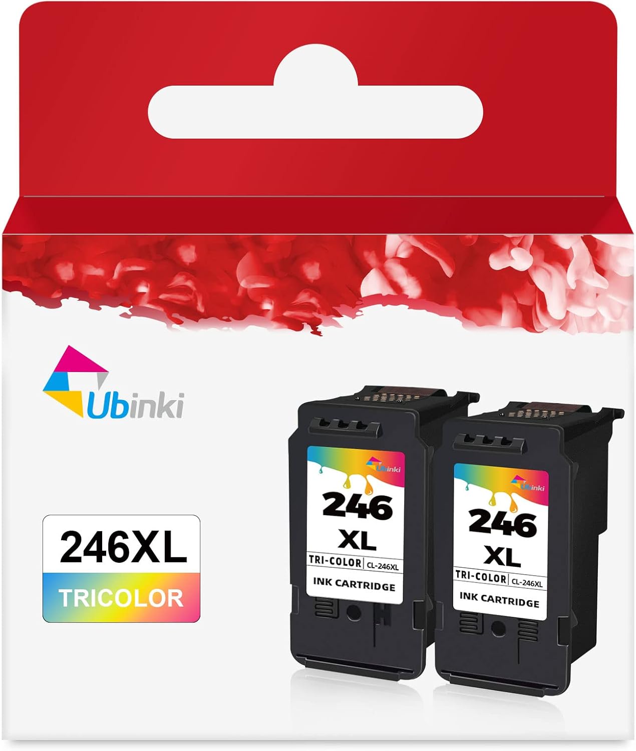 246XL Color Ink Cartridge(2 Pack) Compatible for Canon 245 245XL Color 246 CL246 XL 244 244XL to MX490 MG2522 MX492 TR4520 TR4500 MG2520 TS3300 TS3322 MG2525 TR4522 TS3100 TS3122 TS3320 Printer