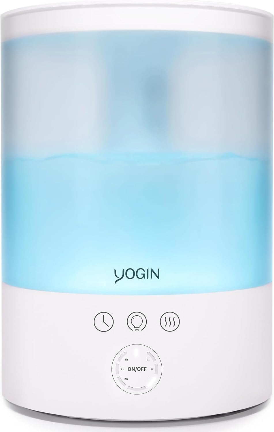 YOGIN Humidifiers for Bedroom Large room,Top fill 2.5L Ultrasonic cool mist Humidifiers for Baby Nursery and Plants,Up to 24 Hours, 24db Quiet,Night Light, Auto Shut Off, Easy Clean Humidifier