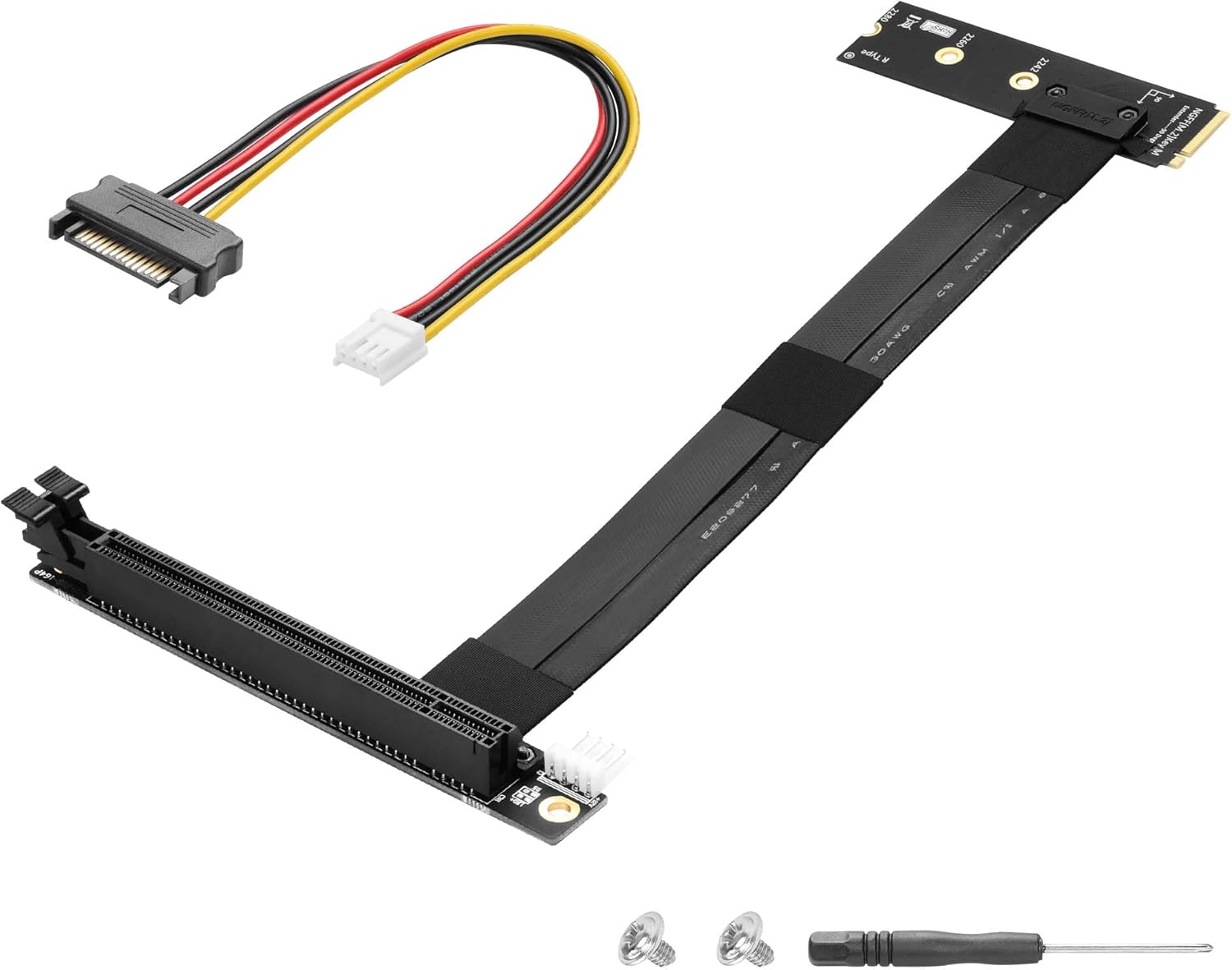 CERRXIAN M.2 NGFF to PCI-e 16x Graphics Riser Card,90 Degree Right M.2 NGFF Key to PCI-Express 16X Extension Cable