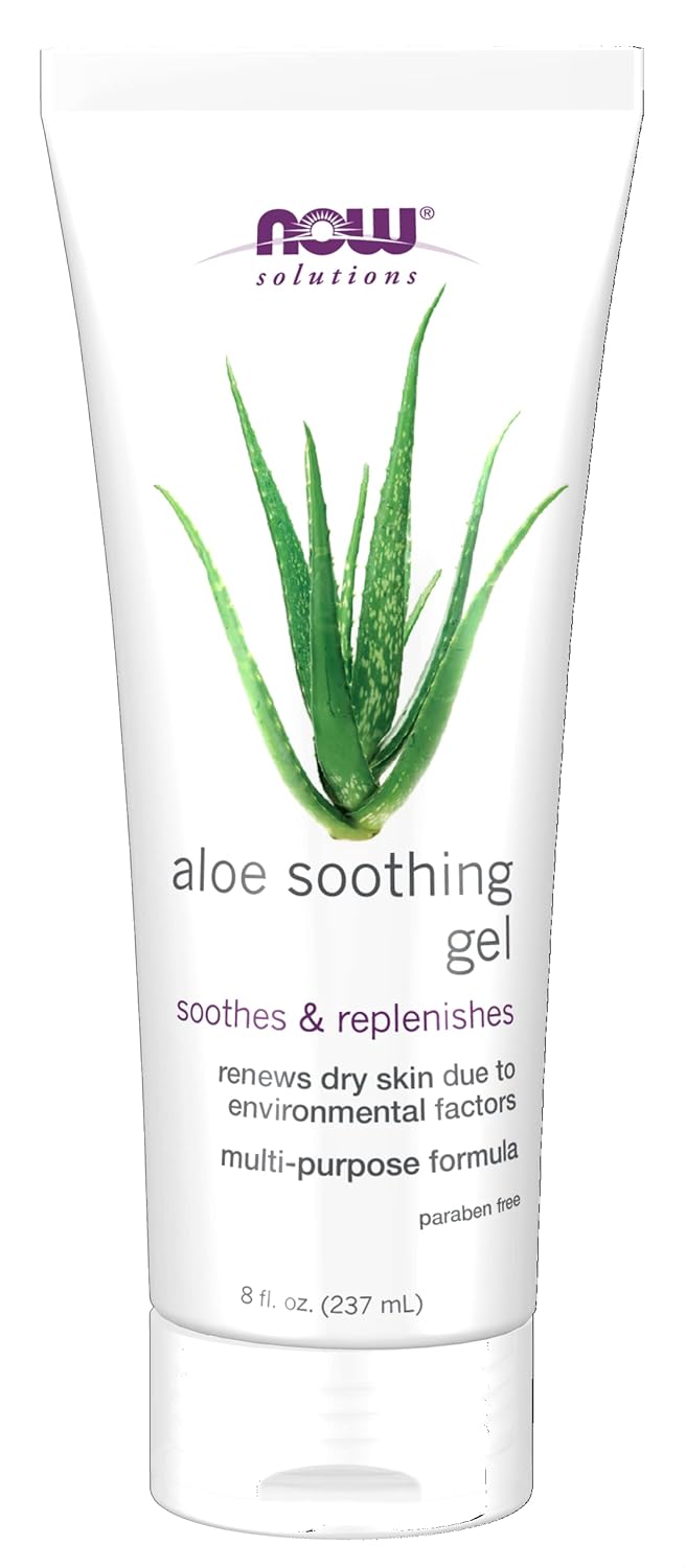 NOW Foods Solutions, Aloe Soothing Gel, Soothing and Replenishing After Sun, Multi-Purpose Formula, 8-Ounce