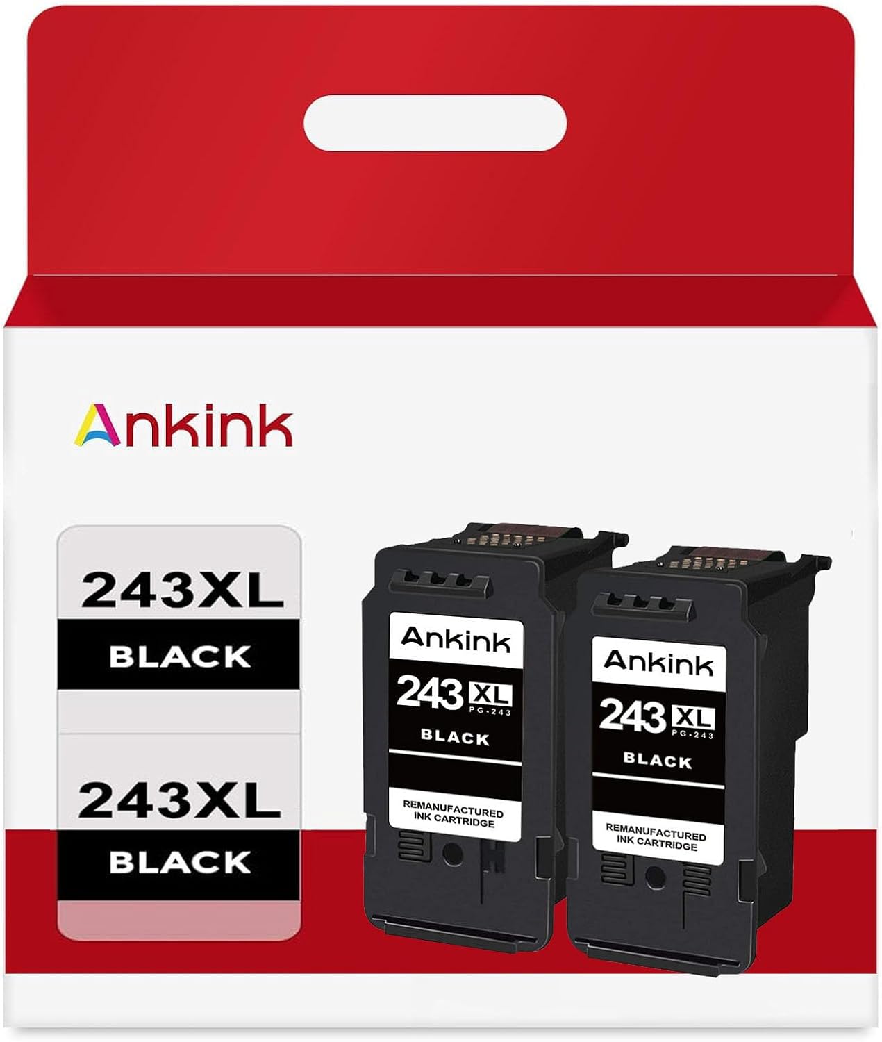 Ankink Compatible Ink Cartridge Replacement for Canon 243 243XL PG-243 XL Ink Cartridges Fit for TR4520 TR4522 MG2520 MG2522 MG2922 TS3322 TS3122 TS202 MX490 MX492 Printer (Black, 2-Pack)