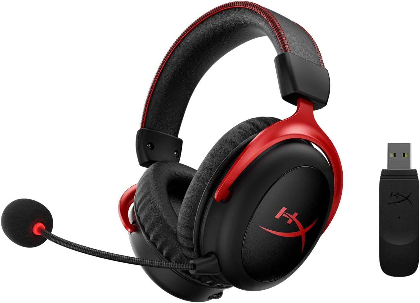 HyperX Cloud II Wireless – Gaming Headset for PC, PS4, Switch, Long Lasting Battery Up to 30 Hours, 7.1 Surround Sound, Memory Foam, Detachable Noise Cancelling Microphone w/Mic Monitoring (Renewed)