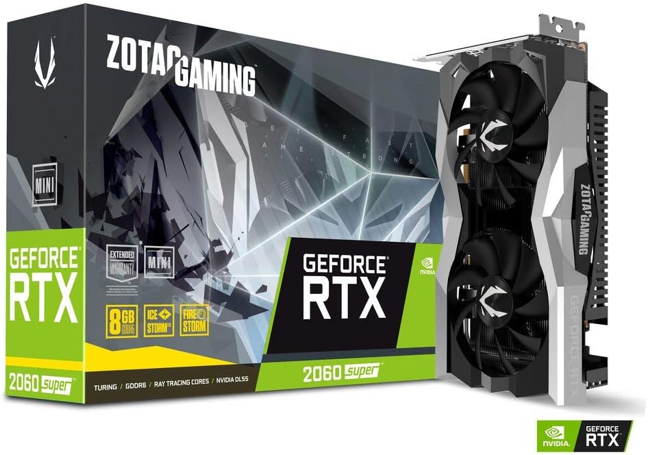 ZOTAC GAMING GeForce RTX 2060 SUPER MINI 8GB GDDR6 256-bit 14Gbps Gaming Graphics Card, Ice Storm 2.0, Super Compact, ZT-T20610E-10M