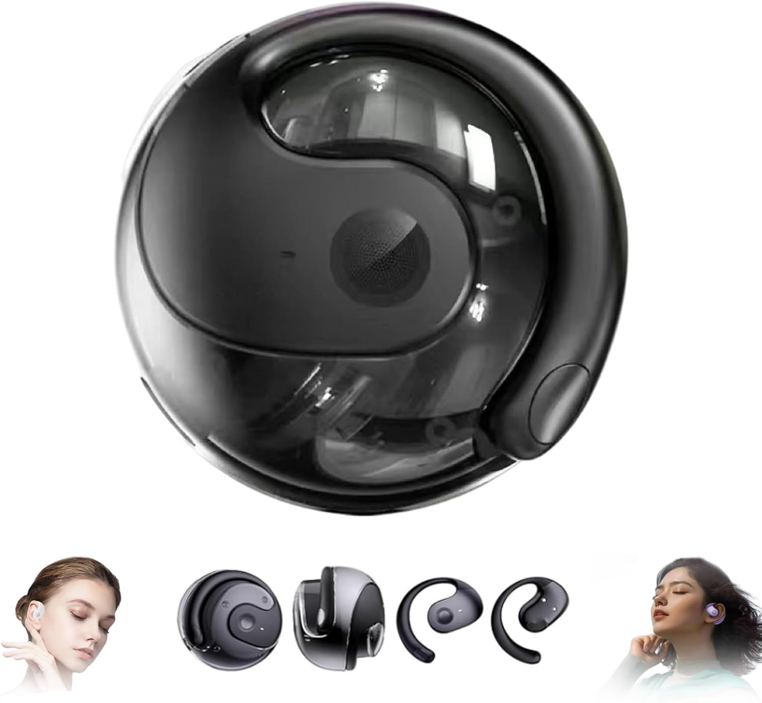 Hy-T26 Pro Wireless Bluetooth Translation Earbuds, Hy-T26 Pro Language Translator, Audifonos Traductores En Tiempo Real, Supports 75 Languages, Portable Translator Device (Black)