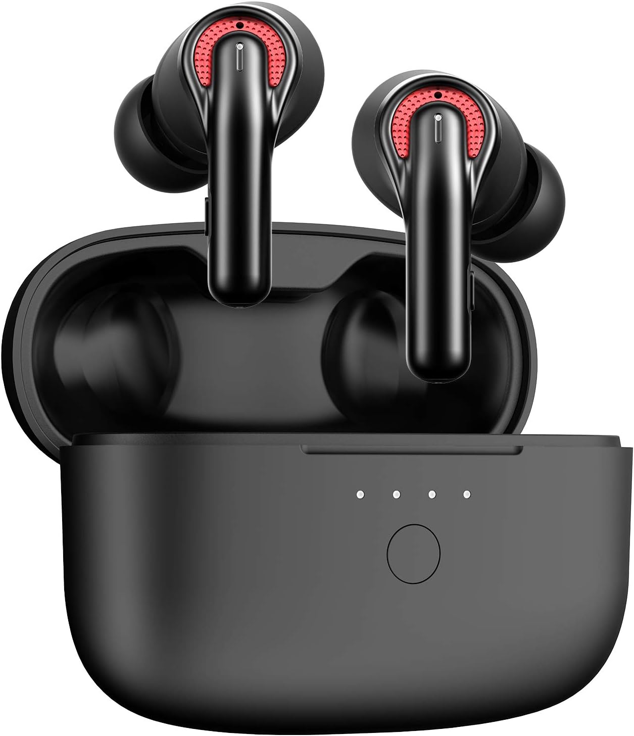 Tribit Wireless Earbuds, Qualcomm QCC3040 Bluetooth 5.2, 4 Mics CVC 8.0 Call Noise Reduction 50H Playtime Clear Calls Volume Control True Wireless Bluetooth Earbuds Earphones, FlyBuds C1 Black