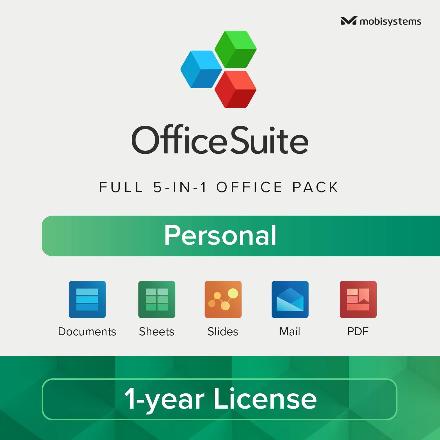 OfficeSuite Personal Compatible with Microsoft® Office Word® Excel® & PowerPoint® and Adobe® PDF – 1 Year License for 1 Windows & 2 Mobile Devices