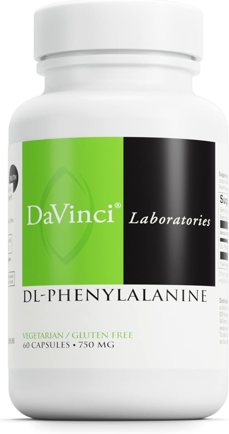 DAVINCI Labs DL-Phenylalanine – Amino Acid Dietary Supplement to Support Comfort, Balance and Discomfort* – with 750 mg DL-Phenylalanine per Serving – Gluten-Free – 60 Vegetarian Capsules