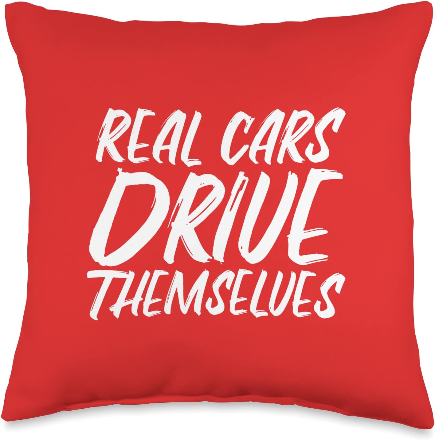 Real Cars Funny Automated Self Driving Tech Throw Pillow, 16×16, Multicolor