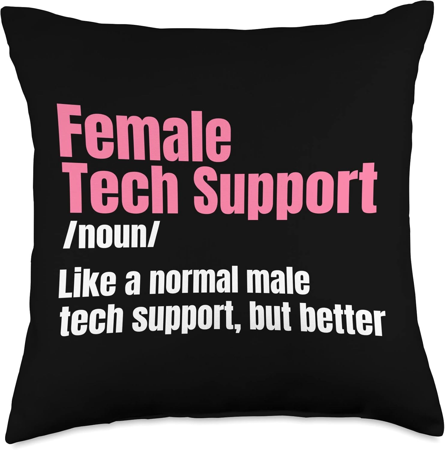 Tech Support Female IT Call Center Agent Help Desk Throw Pillow, 18×18, Multicolor