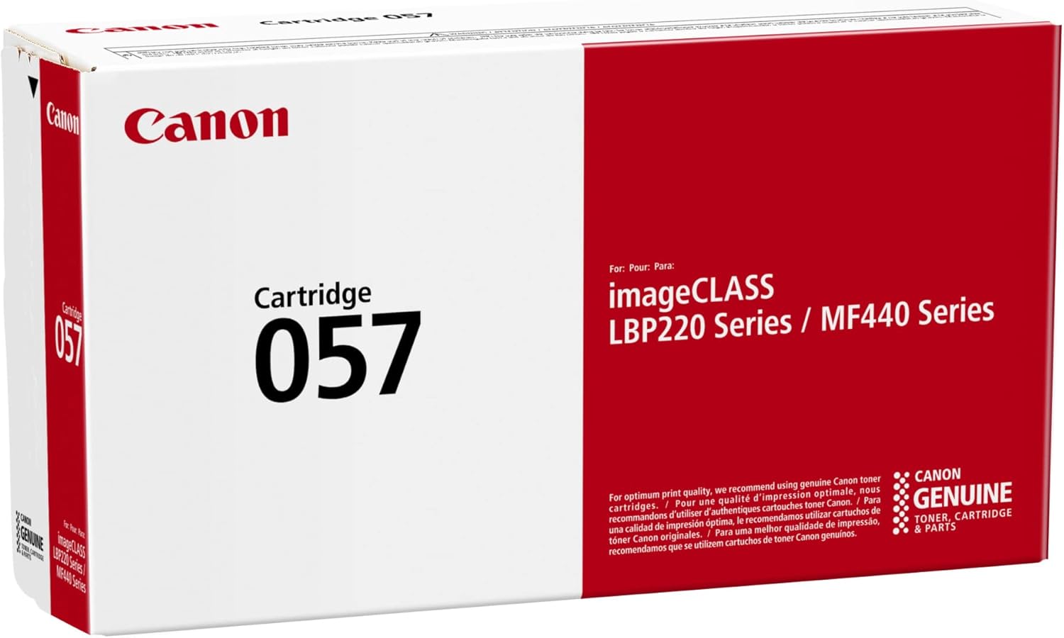 Canon Genuine Toner Cartridge 057 Black (3009C001), 1-Pack imageCLASS MF449dw, MF448dw, MF445dw, LBP228dw, LBP227dw, LBP226dw Laser Printers, Standard