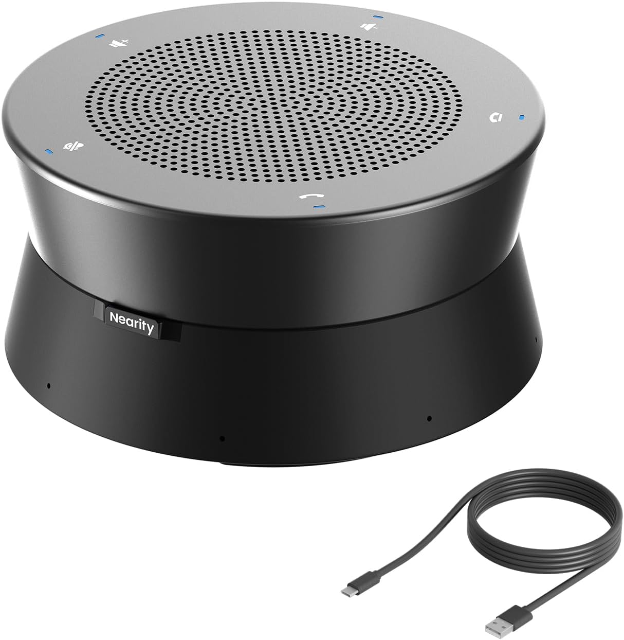 A11 Conference Speaker and Microphone, 4 Mics USB Speakerphone with AI Noise Cancelling, 13ft Audio Pickup, Plug and Play Computer Speaker with Mic for Work/Online Conferencing/Home Office