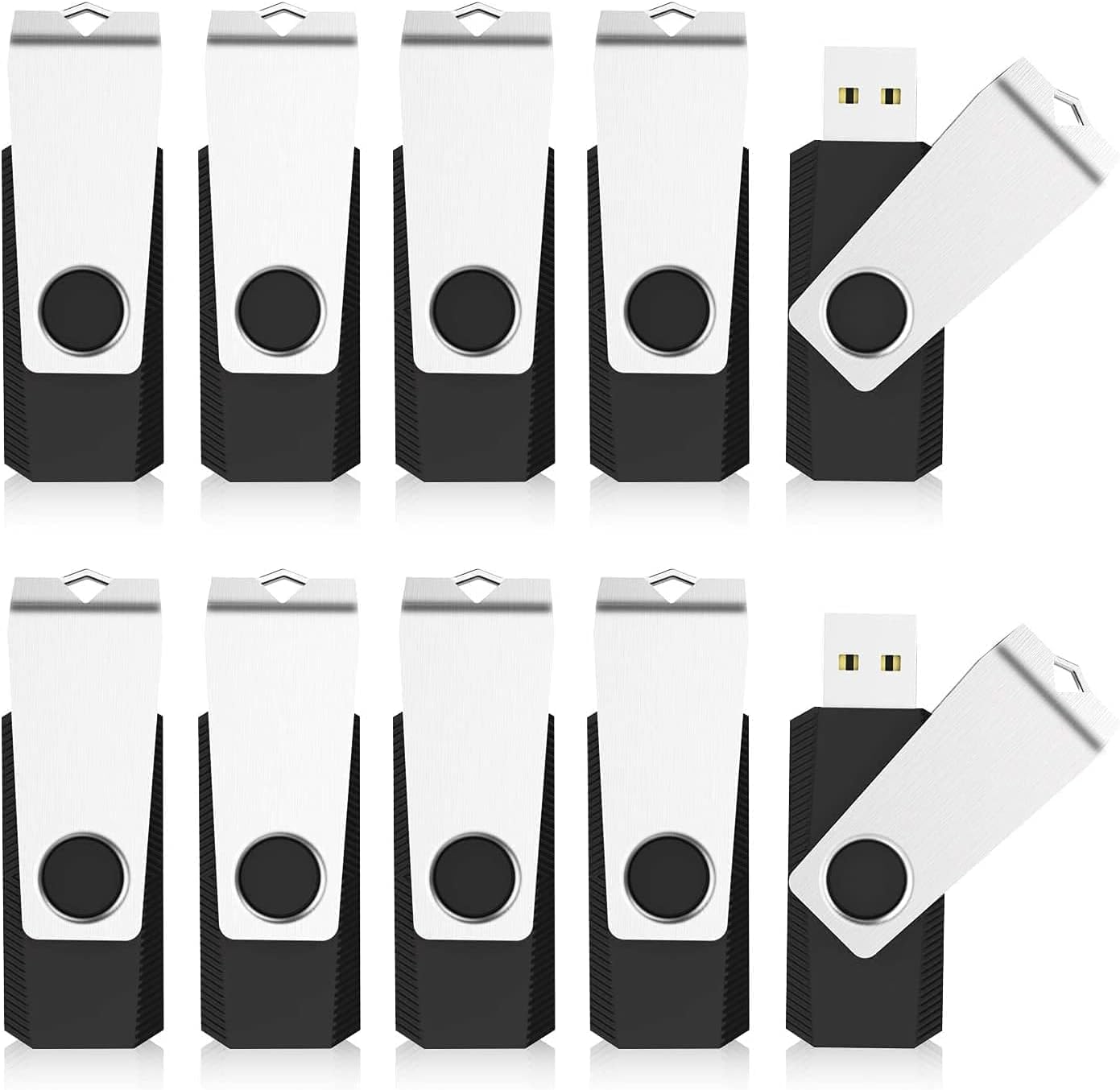 1GB USB 2.0 Stick 20Pack, TOPESEL Bulk USB Flash Drive Swivel 1GB Pen Drive Thumb Drive Jump Drive Computer Data Storage (20Pack Black)