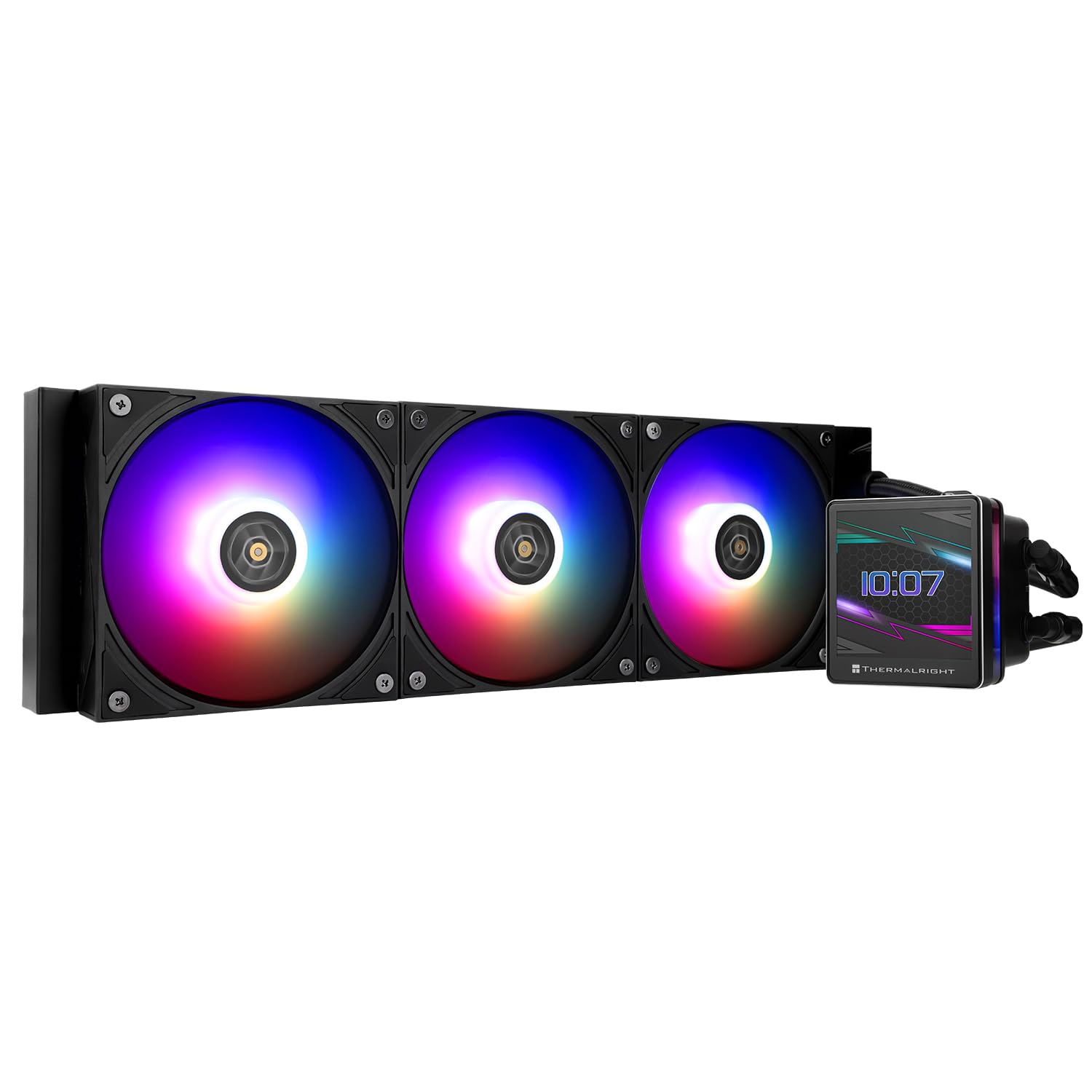 Thermalright Grand Vision 360 ARGB Black CPU AIO Cooler,PC 360 Specification Water Cooler System,IPS LCD Screen with 480×480 Resolution,for AM4/AM5&Intel LGA1700/1851,High Performance Pump