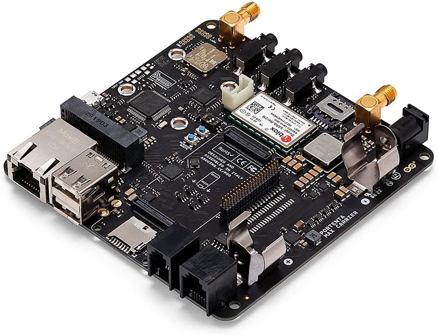 Arduino Pro Portenta Max Carrier [ABX00043] – Industrial-Grade SBC with Multi-Connectivity (LoRa®, CAT-M1, NB-IoT, Ethernet), JTAG Debugger, and Edge AI Support for Automation and Robotics