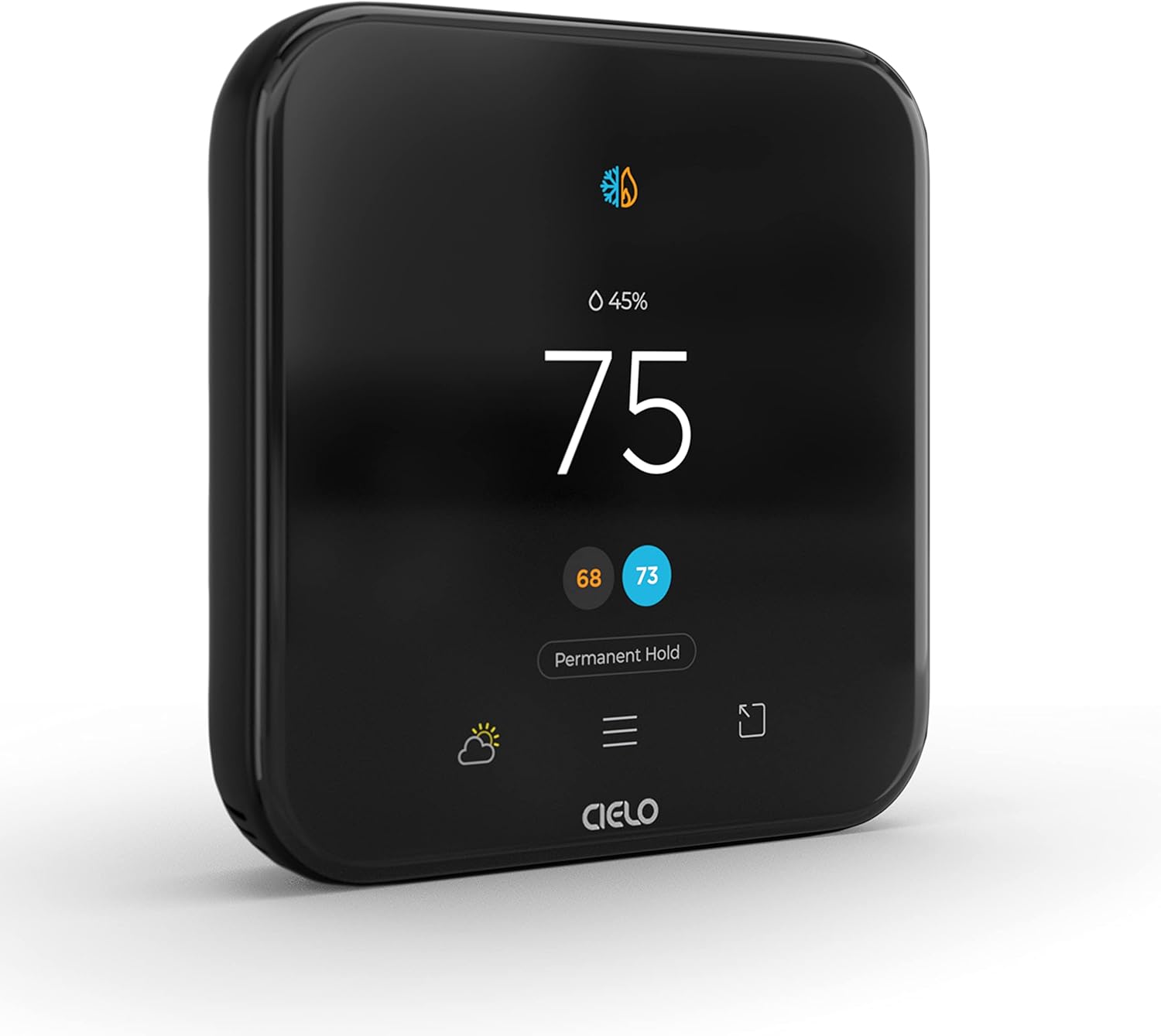 Cielo Smart Thermostat | Supports Conventional Systems up to (2H/2C) & Heat Pumps (4H/2C) | Alexa, Google, Siri Shortcuts, SmartThings, IFTTT | Touchscreen Color Display | Free C-Wire Adapter