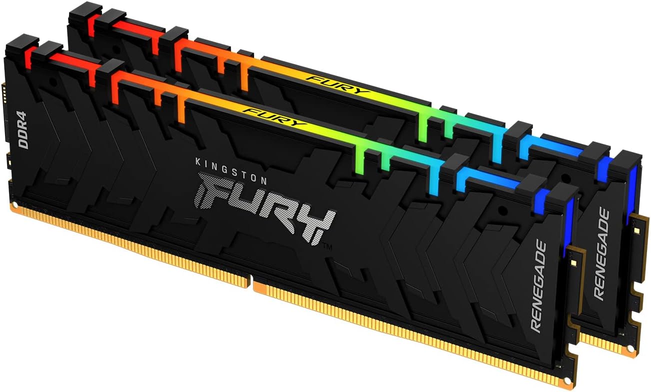 Kingston Fury Renegade RGB 16 GB (2 x 8 GB) 3200 MHz DDR4 CL16 Desktop Memory Kit of 2 KF432C16RBAK2/16