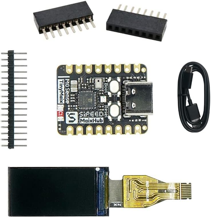 youyeetoo AIOT RISC-V Tiny Development Board, Sipeed M0sense LCD Strat Kit, Six-axis IMU/RGB LED/BLE/USB 2.0 FS (Bundle A)