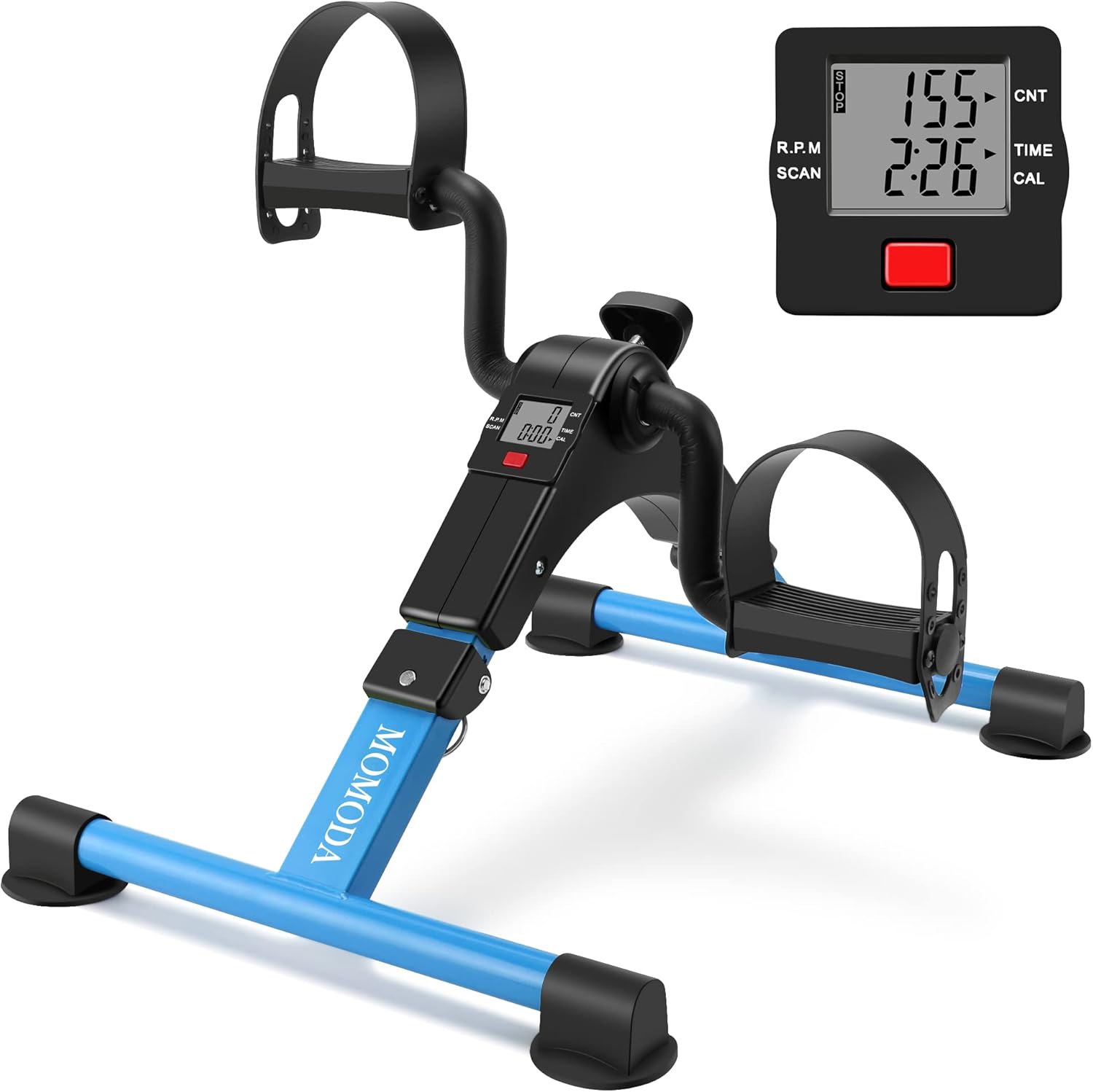 Under Desk Bike Pedal Exerciser Mini Bike for Leg/Arm Pedal Exerciser Foldable Peddler with LCD Display for Home/Office