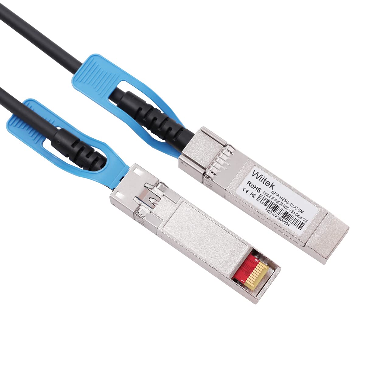 25GbE SFP28 DAC Twinax Cable 0.5M, 25GBASE-CR SFP28 Direct Attach Copper Cable, Compatible for Cisco SFP-H25G-CU0.5M, Ubiquiti, Mikrotik, Netgear, Supermicro, Open Source Switches